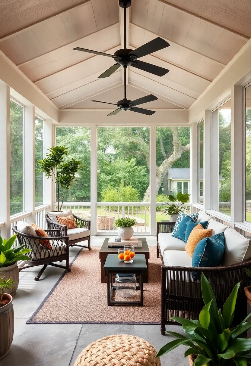 Light-Filled Sanctuary: Floor-to-ceiling screened panels allowing maximum⁢ natural light while keeping bugs at bay