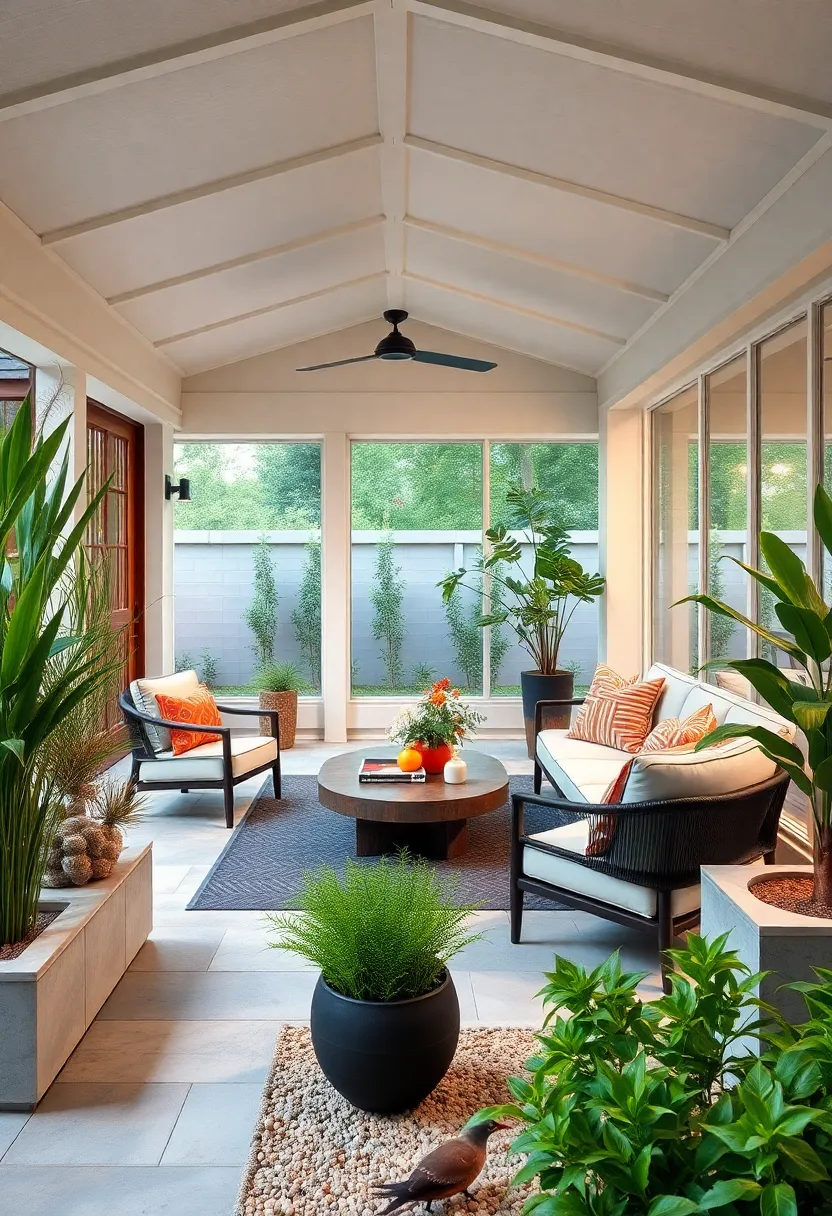 Contemporary Zen Garden: Bamboo accents, clean concrete planters, and‍ minimalist seating evoking​ peaceful ‌solitude
