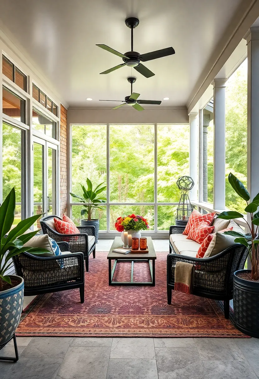 Geometric Patterns: Bold rug designs, patterned cushions, ⁢and structured furniture⁢ adding visual interest without clutter