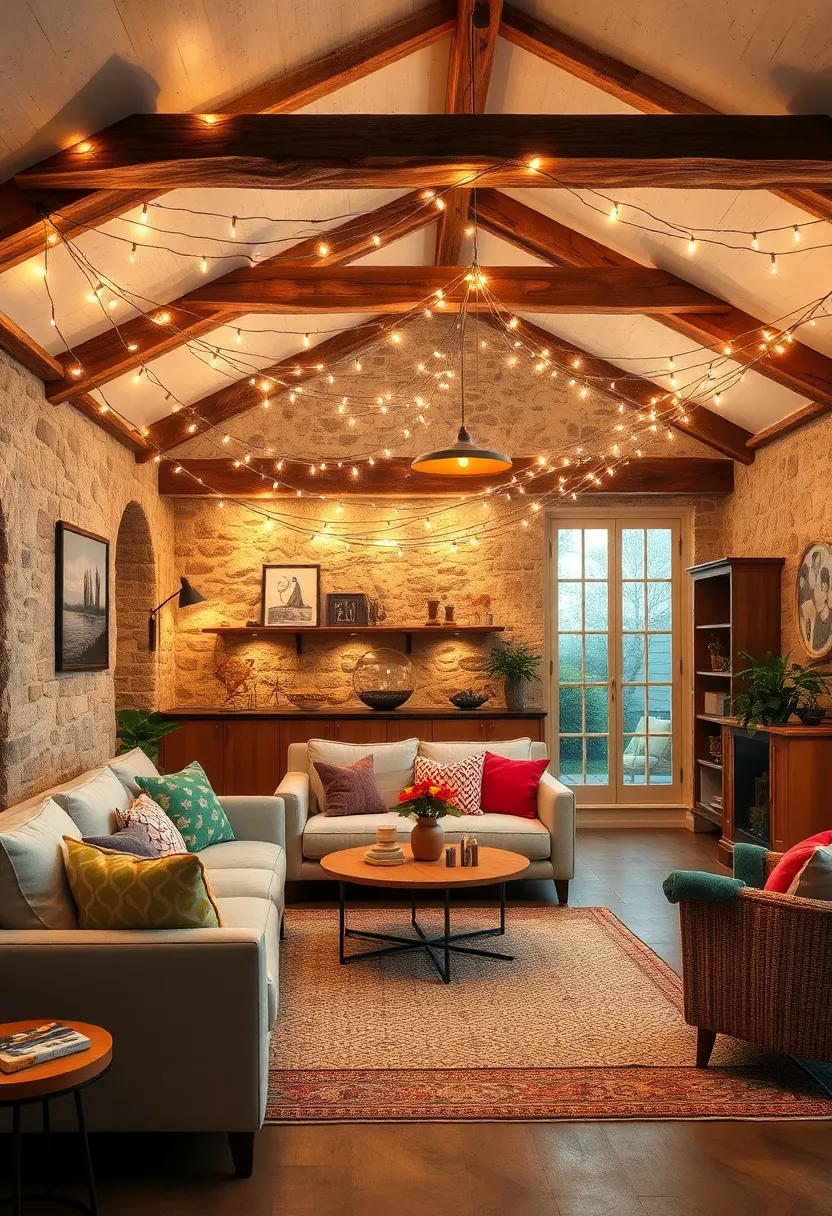 Drape fairy lights gently‍ over​ rustic wooden beams⁢ for a warm, inviting glow