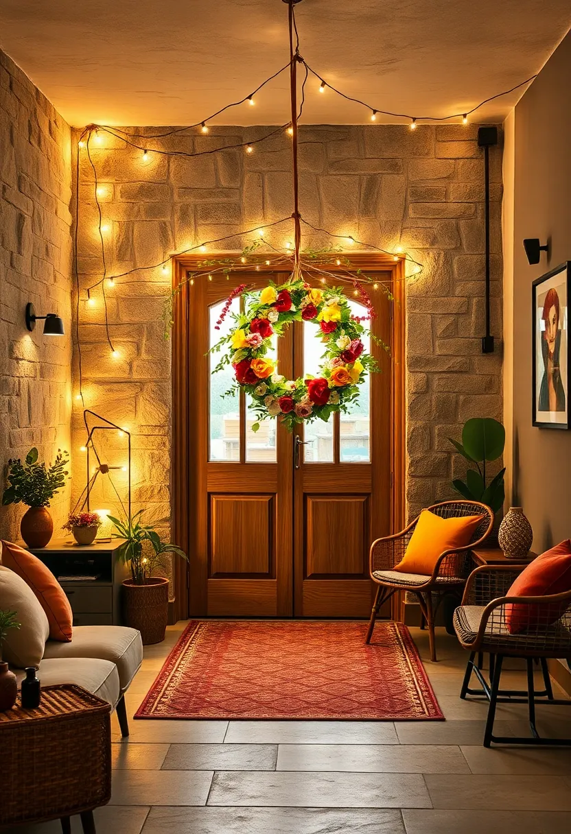 Incorporate fairy lights into a floral wreath hung on⁣ your door to welcome guests warmly