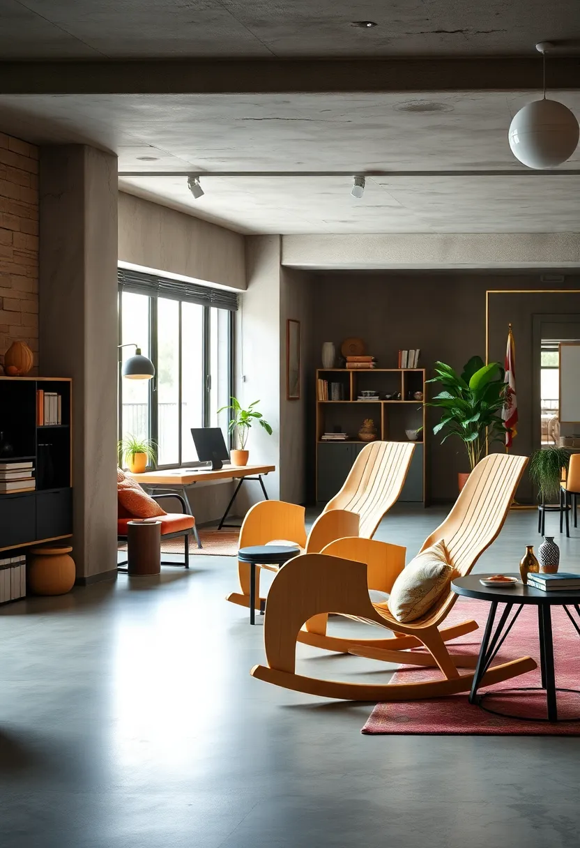 Artistic Rocking Chairs Made from Curved Plywood for ​Casual Comfort