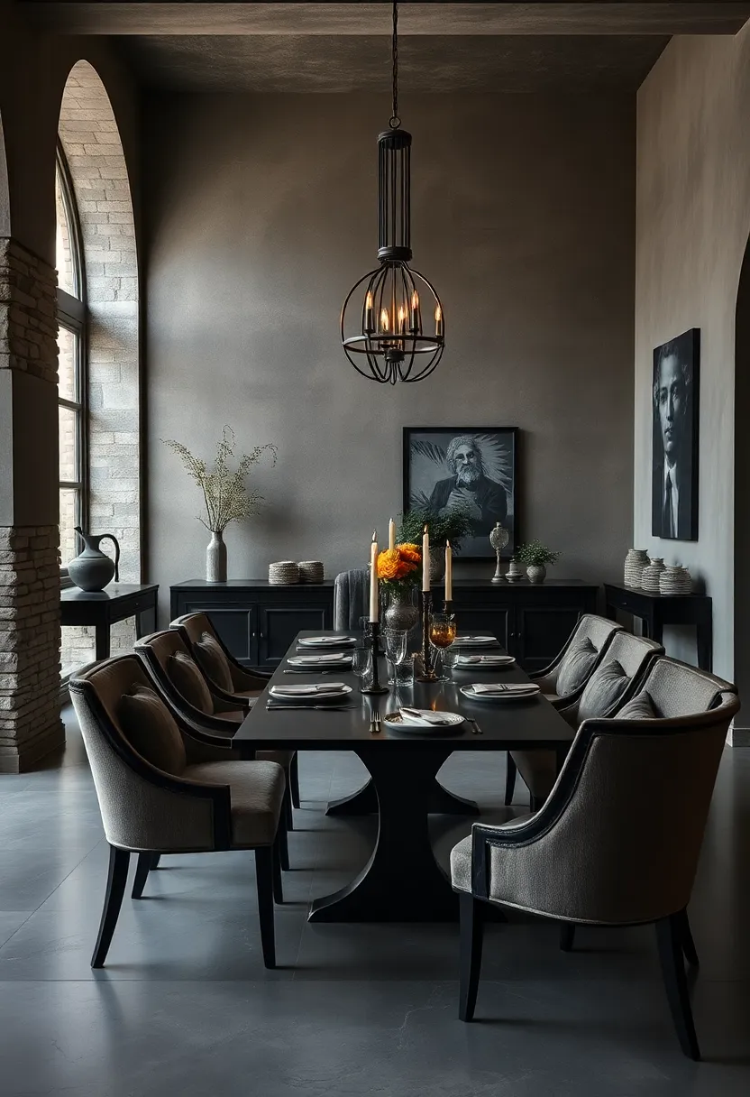 Add gothic-inspired candleholders and accessories to inject historical elegance into your‍ moody design