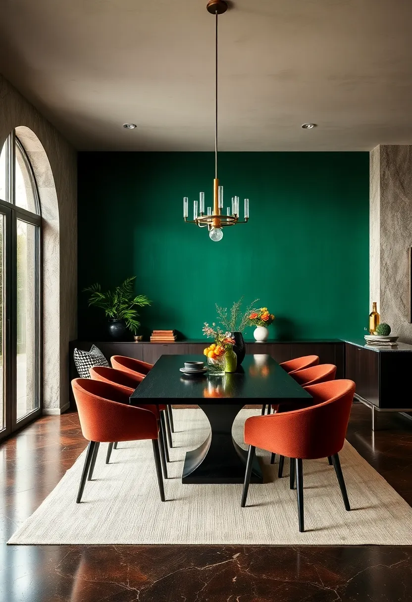 Anchor ​the ‍space with a⁤ deep emerald green accent wall that ​infuses ⁤a jewel-toned richness without overwhelming