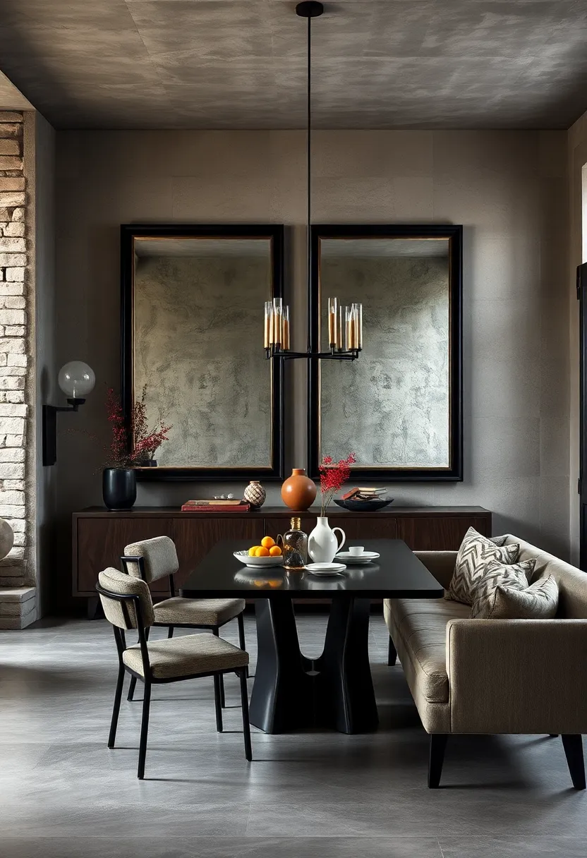 Frame dramatic, oversized mirrors with‌ dark, distressed frames to ‌reflect light and add‍ depth