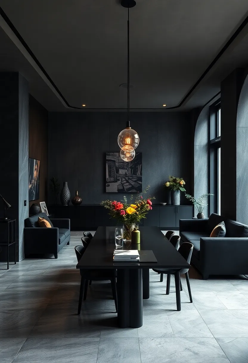 Integrate low,sculptural furnishings in matte black ⁤to maintain a minimal ​yet atmospheric aesthetic