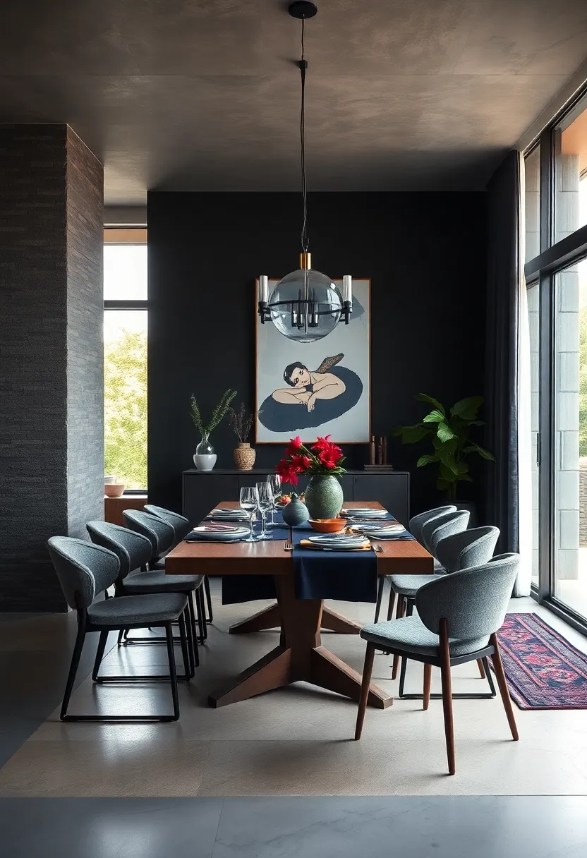 Layer ⁤in deep navy linens on your ⁤dining table⁤ to complement the dark walls⁤ while softening the overall ⁤feel