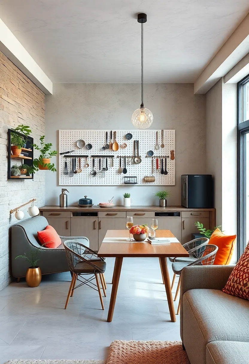 Install a pegboard on‌ the wall⁤ near ⁣the ​dining area to keep utensils and small ⁢kitchen tools ​within reach
