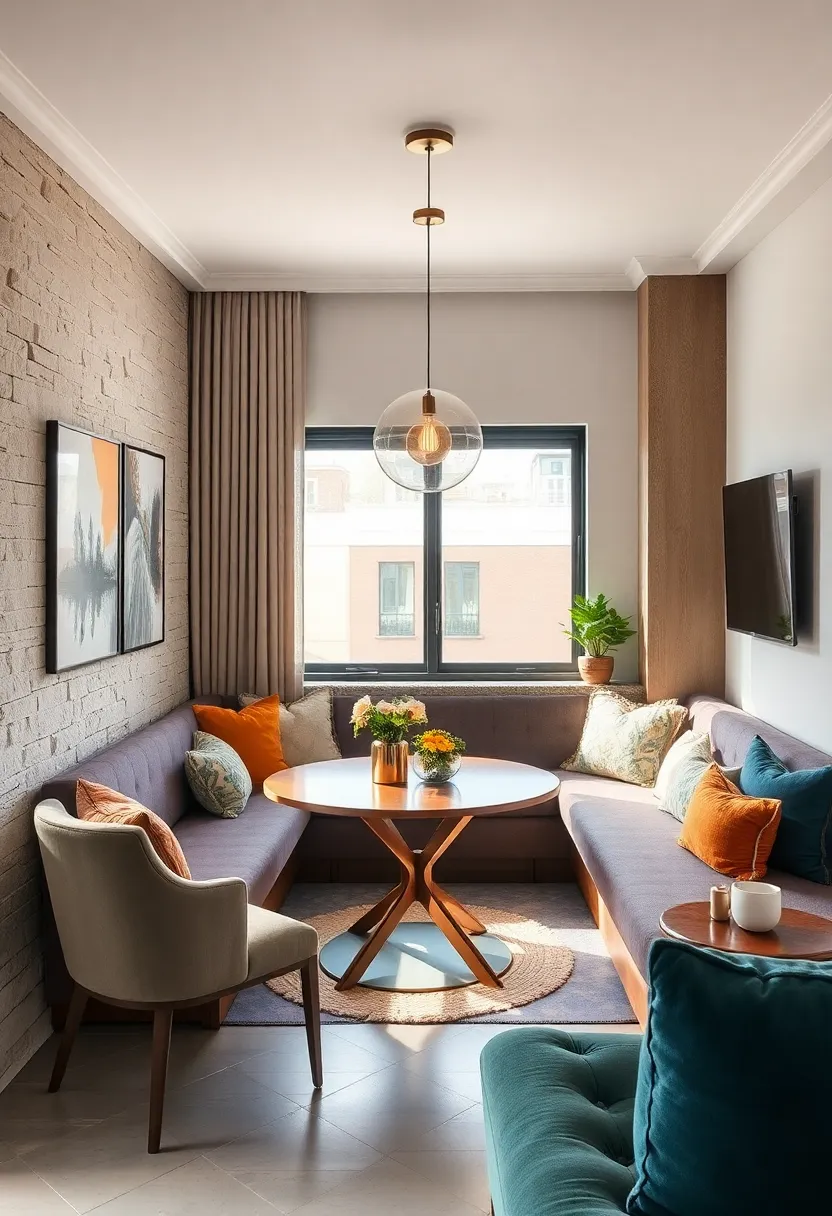 Utilize⁢ corner spaces by fitting in a small⁣ triangular⁢ dining table or corner​ bench seating