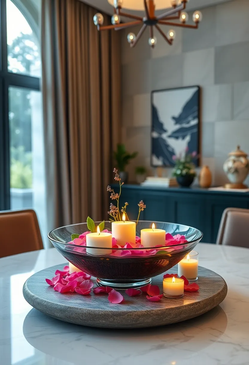 A bowl filled with floating candles ‍and fresh flower petals for a⁤ serene, elegant⁢ effect