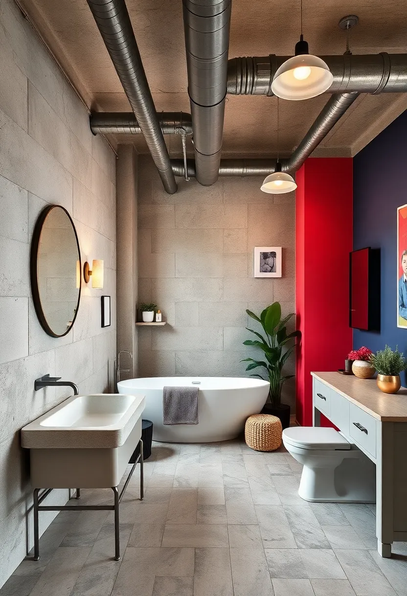 Exposed Ductwork ⁢Painted to Match Bold Accent Walls