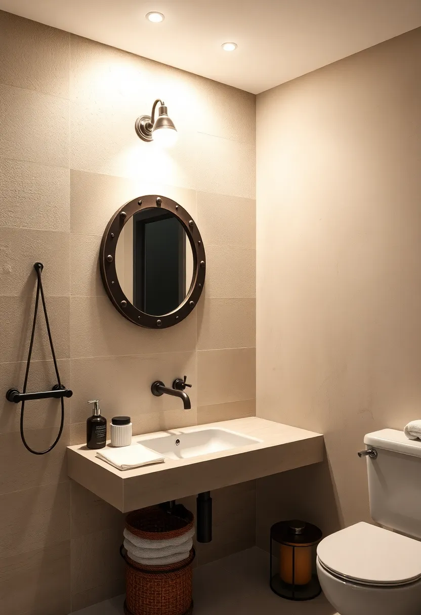 Steam-Punk Inspired​ Mirror with ‍Riveted⁣ Metal Frame