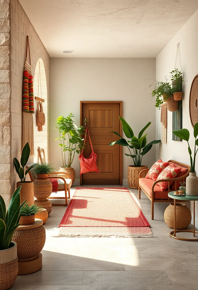 Bohemian Vibes with ‍Natural Elements: Layer woven rugs, macramé wall hangings, and plenty of greenery ⁣for‌ a relaxed, ⁣earthy welcome