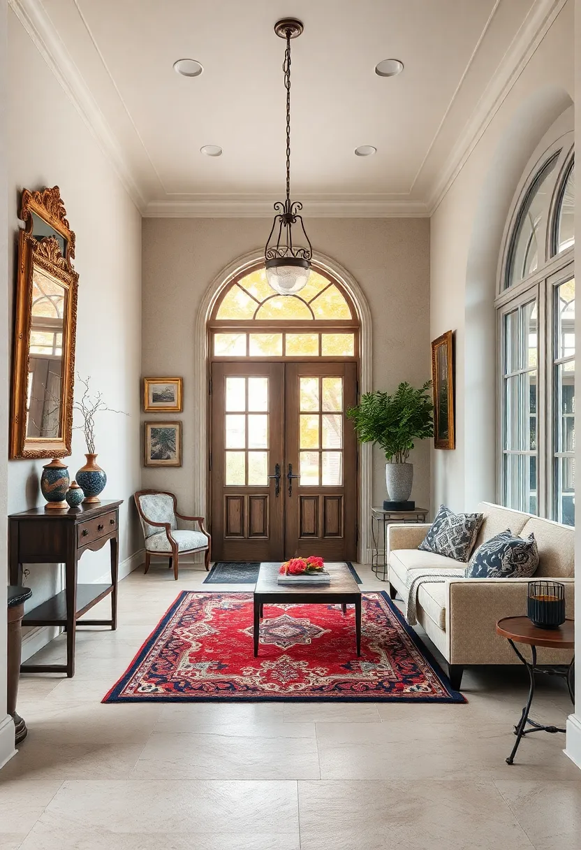 Classic Elegance with Antique Detailing: Ornate frames, vintage rugs, and ‌traditional furniture pieces give an entryway timeless appeal