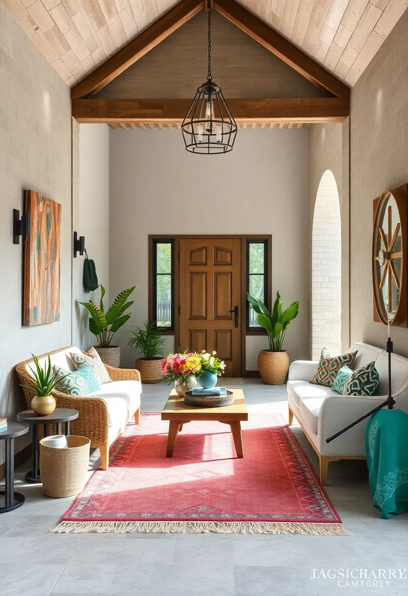 Coastal Boho ‍Fusion:‌ Mix sea-inspired colors with boho ⁤textiles and reclaimed‌ wood ⁣for a casual, stylish entry