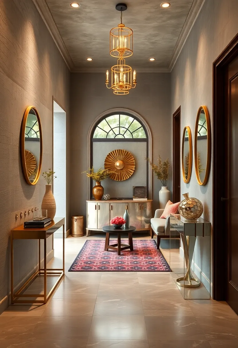 Glamorous Metallic ​Finish: Gold or brass hooks,mirrored consoles,and crystal accents‌ bring sparkle and sophistication to a practical space