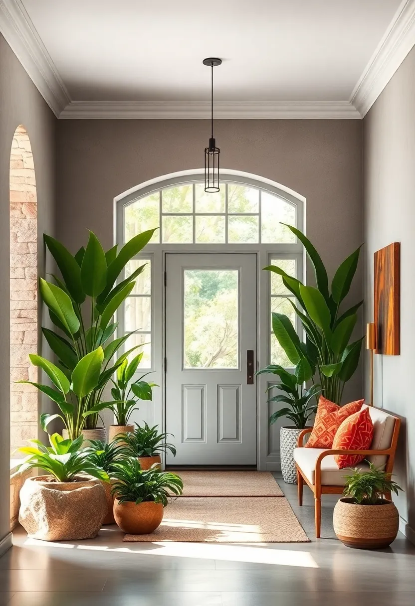 Urban Jungle Retreat: Surround the entry with ⁣an ‍abundance ‍of leafy plants, textured pots, ​and natural light for a verdant,​ refreshing ambiance
