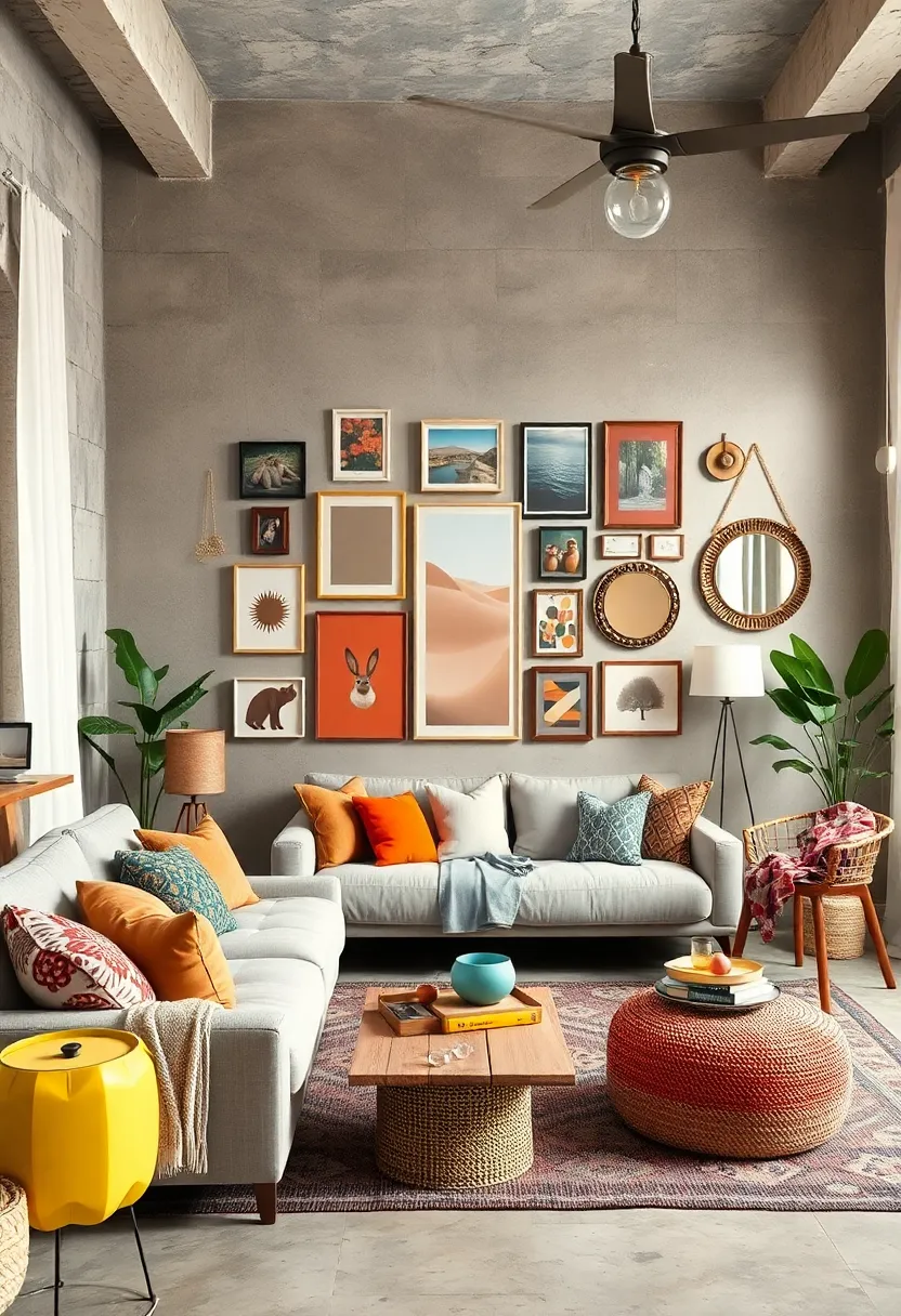 Add a gallery wall featuring a mix of‍ photos, art, ​and⁢ mirrors