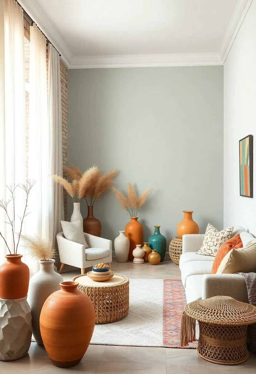 Mix and match​ ceramic vases in diverse shapes and boho shades