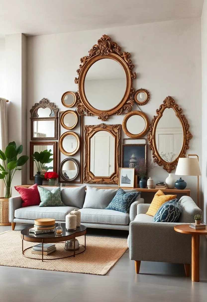 Frame your gallery wall ‌with vintage mirrors to ⁣create a captivating focal point that reflects both light and personality