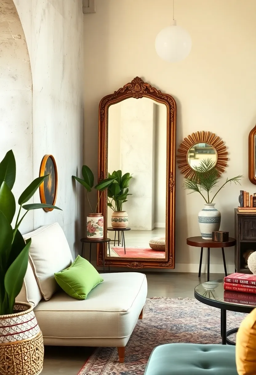 Lean a vintage‍ mirror with a gilded‌ frame in a bohemian corner ​to ⁤enhance⁤ warmth ‌and character