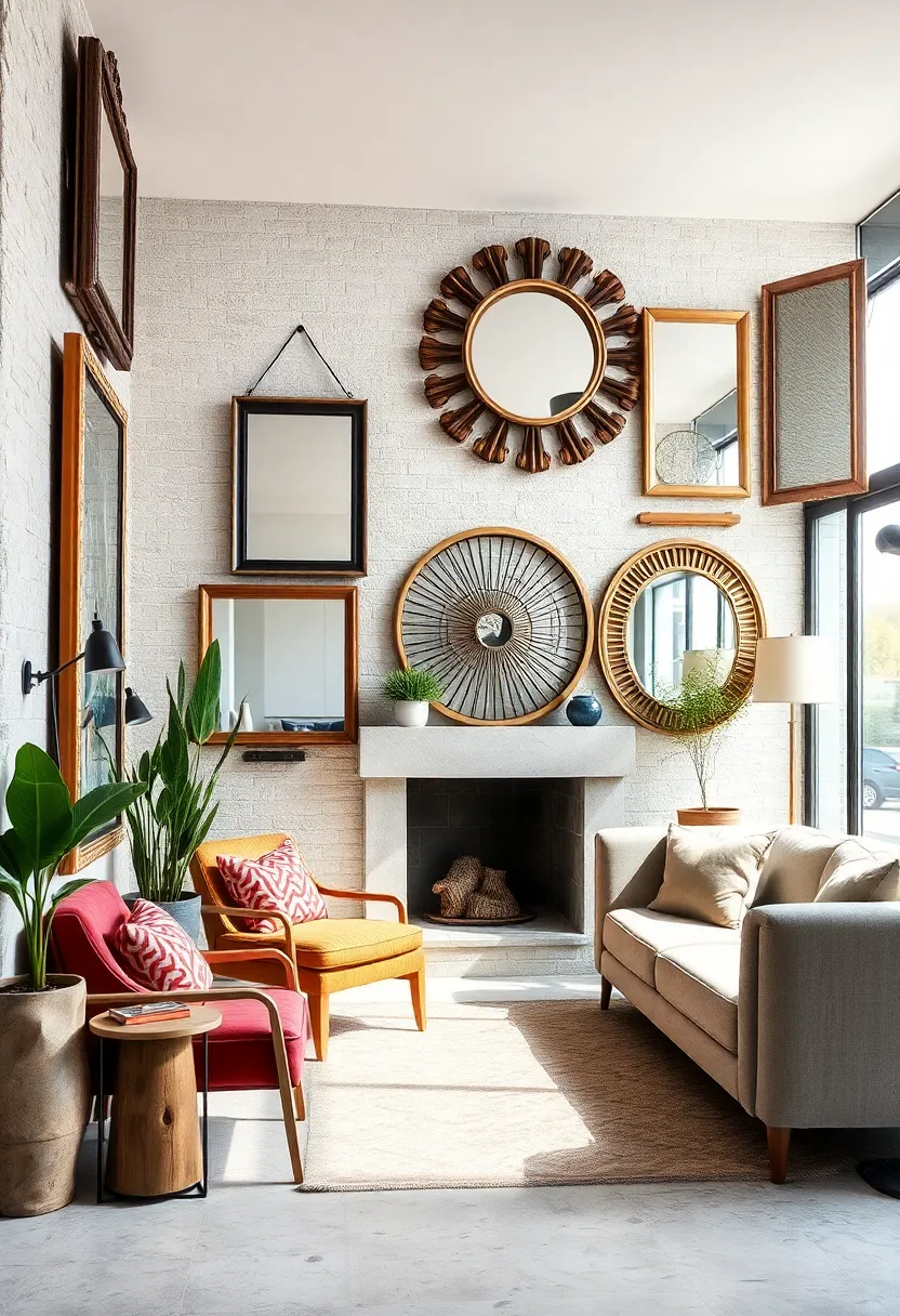 Mix metal and ​wooden vintage mirror⁢ frames to‌ add texture and variety‌ to your eclectic style