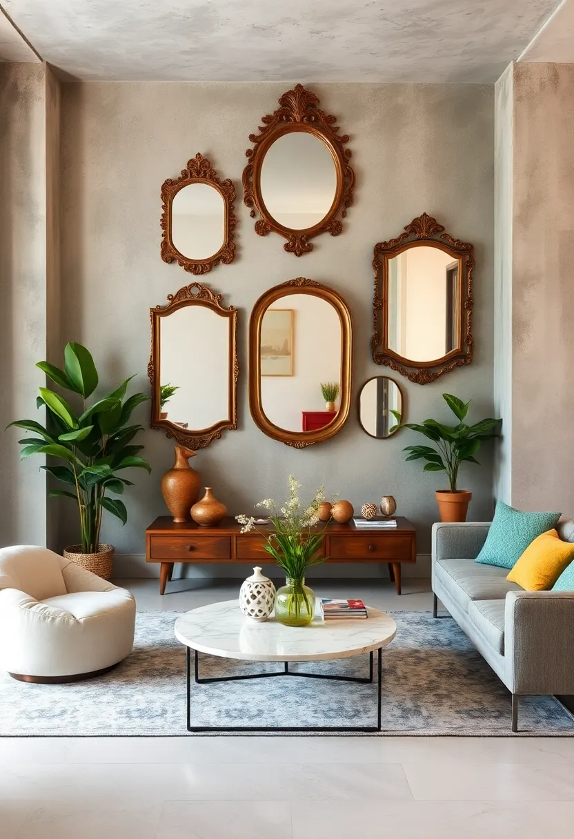Experiment with hanging vintage mirrors⁢ at varied heights for a playful and dynamic wall arrangement