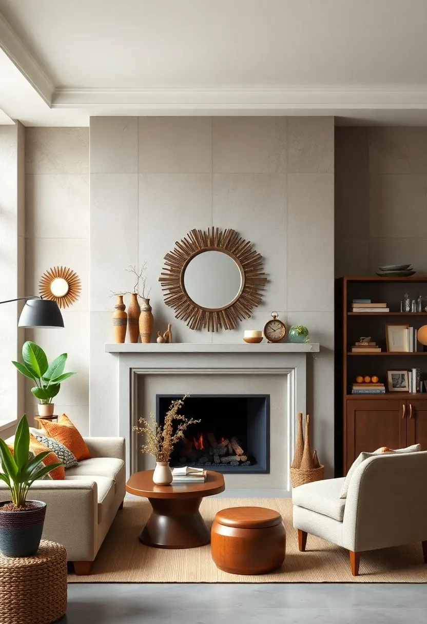 Place a vintage sunburst ‌mirror above a fireplace to inject mid-century‍ character with ⁣a retro edge
