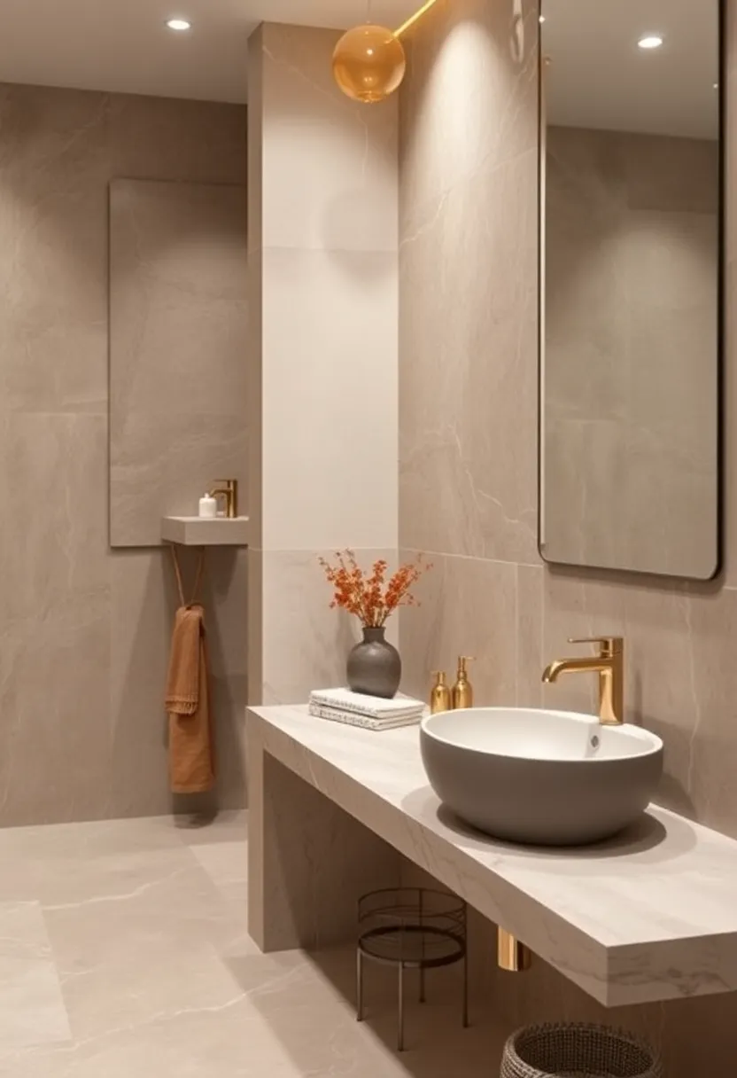 Combine taupe ceramic ⁢sinks ​with champagne faucets ⁤for ‍a seamless blend of modern ‍and classic⁤ styles