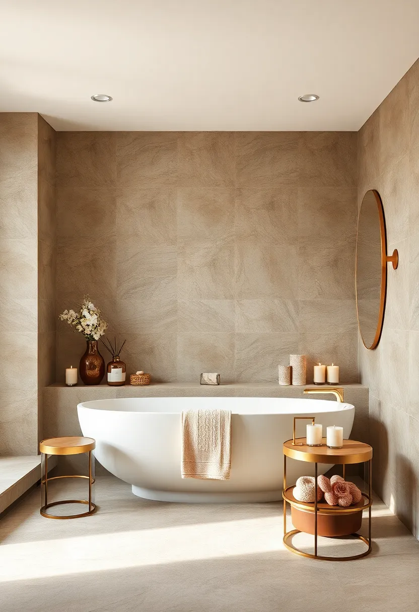 finish your taupe and ‍champagne bathroom⁢ with coordinating scented candles and decorative jars to enhance ⁣the serene atmosphere