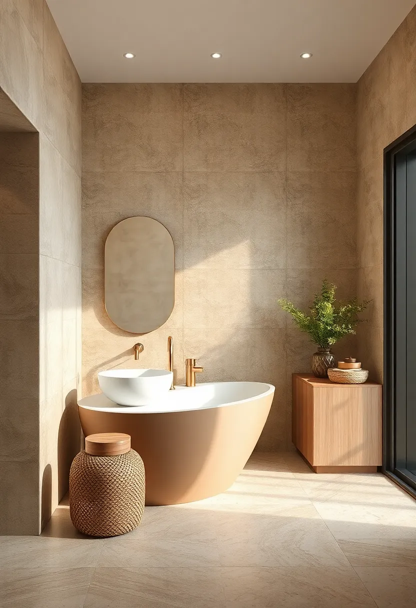 Use taupe ‌textured wallpaper alongside champagne‌ mirrors to introduce depth and sophistication to your space