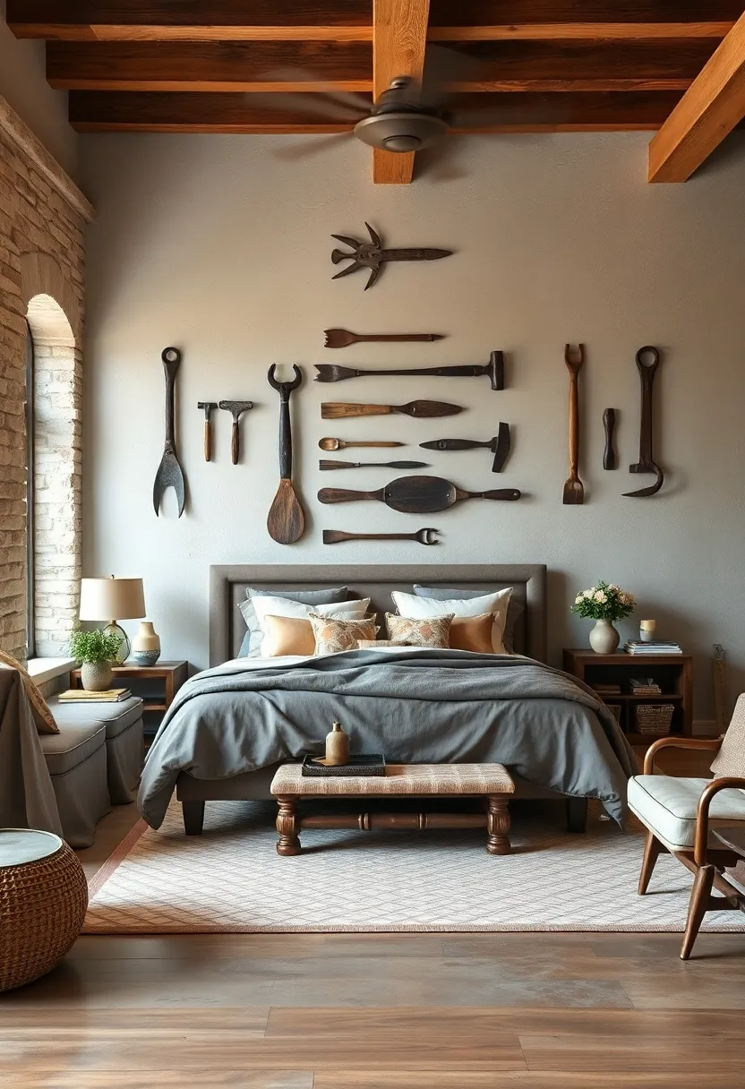 Antique Farm Tools Displayed‌ Creatively