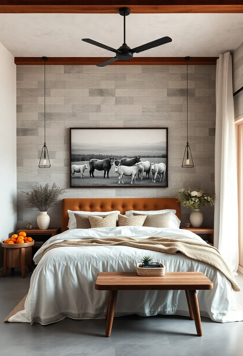 Black and White Farm Scene Photography