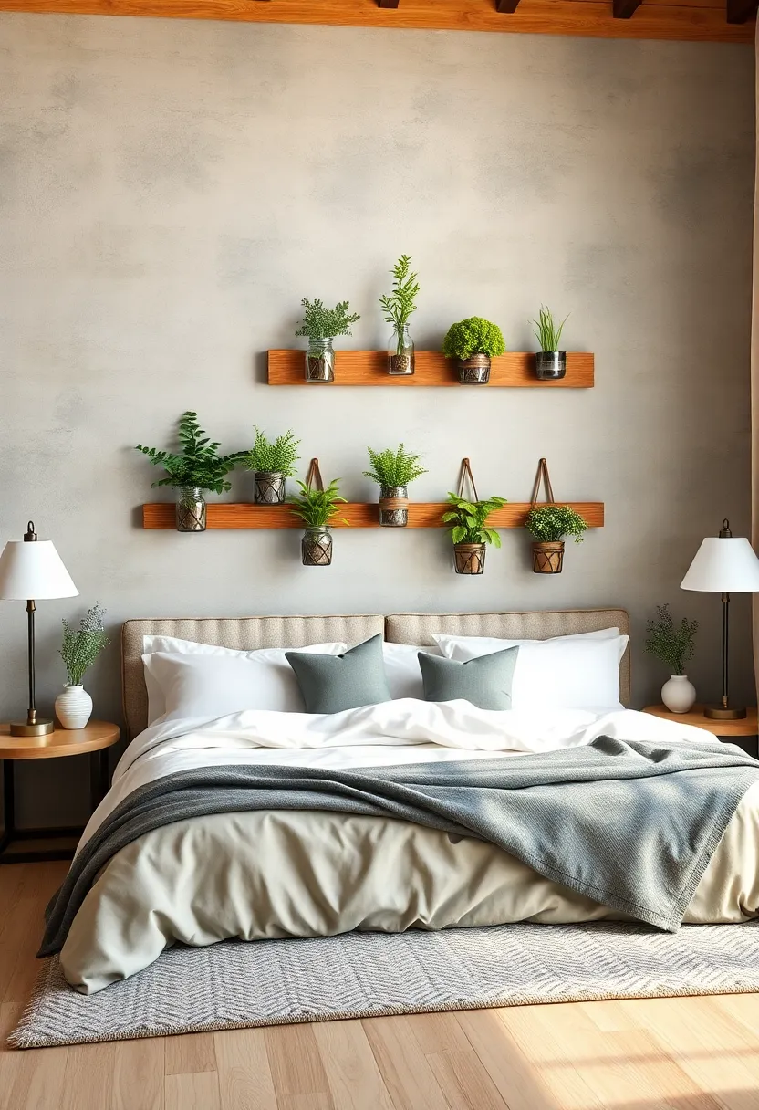 Mason Jar Wall Planters with⁣ Greenery