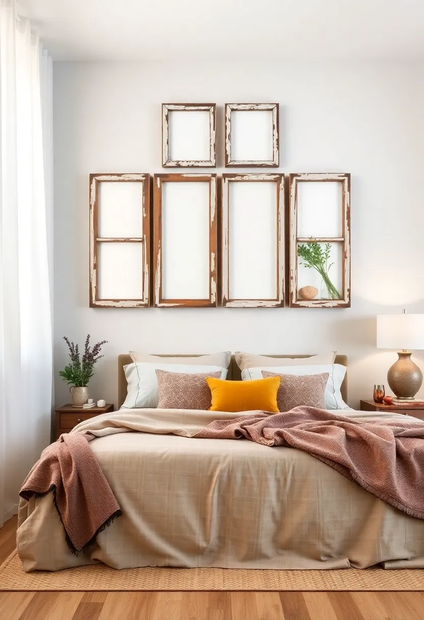 Repurposed Window Frames​ with Mirror Inserts