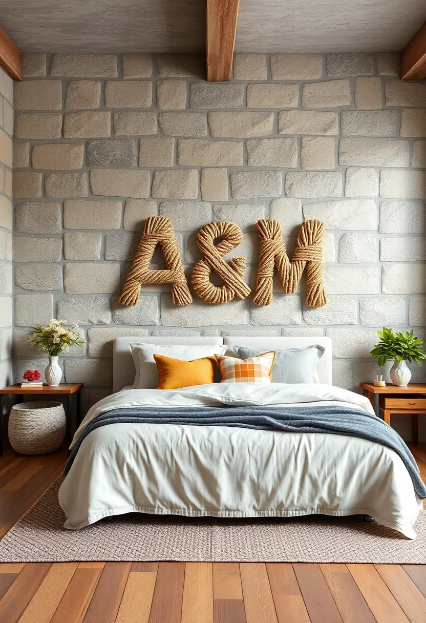 Twine-Wrapped Letter Art Pieces