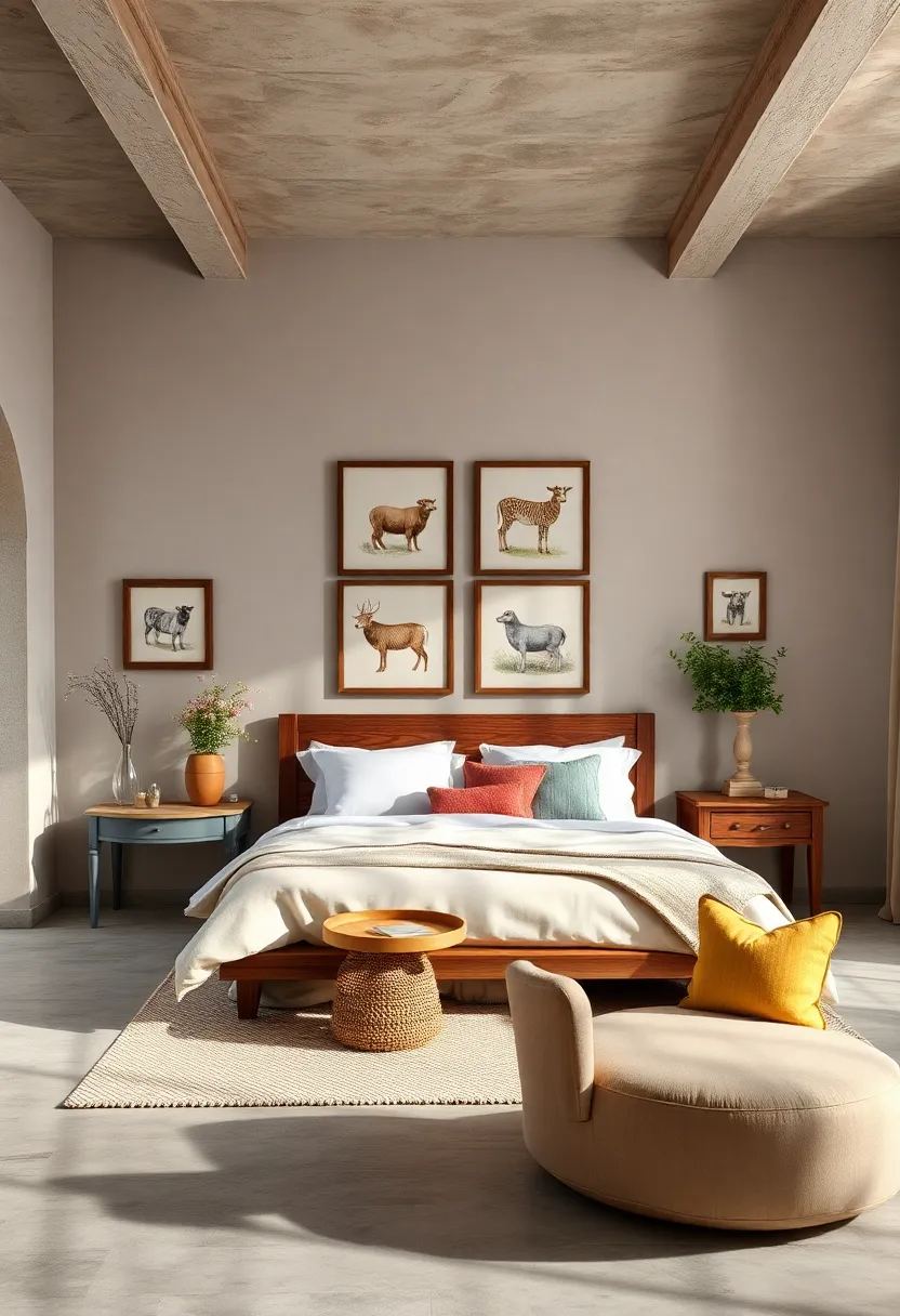 Vintage Farm Animal Illustrations in Rustic Frames