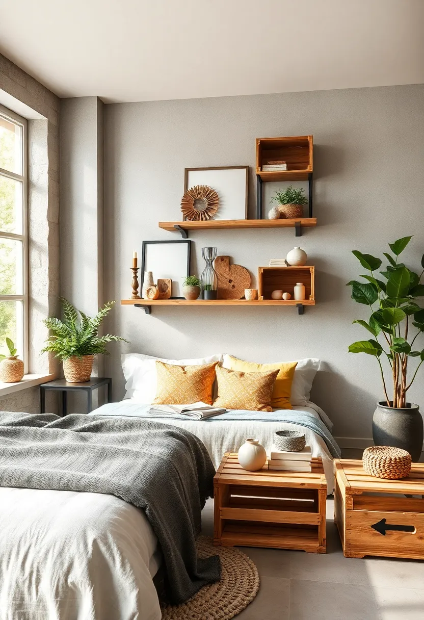 Wooden Crate Shelves stacked for Display