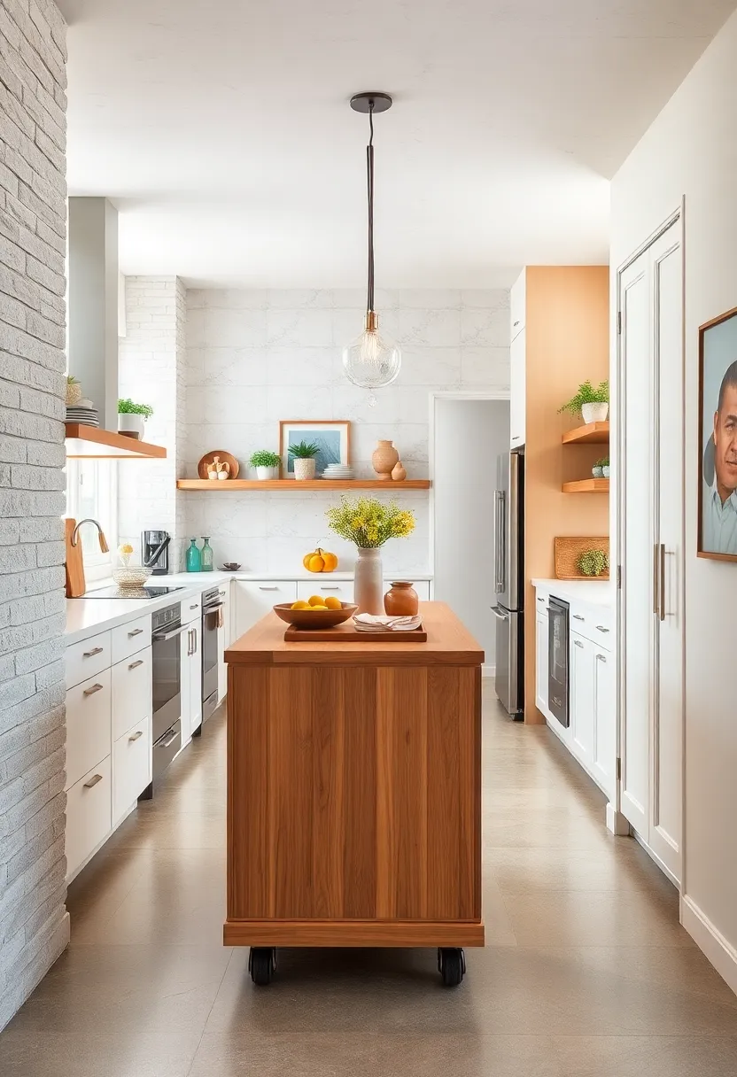 Add a‌ narrow, rolling ‍island or cart for extra prep surface and storage flexibility