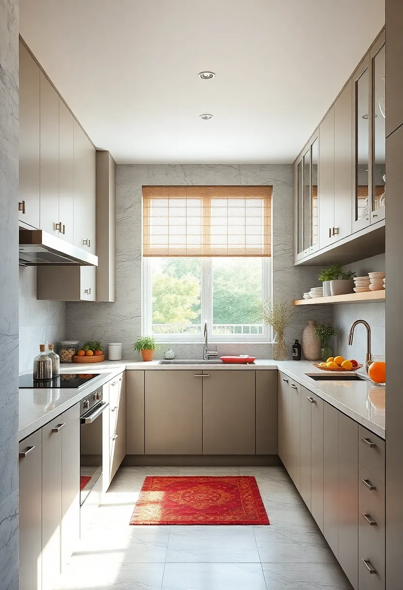 Integrate vertical dividers within cabinets for storing baking sheets and trays efficiently