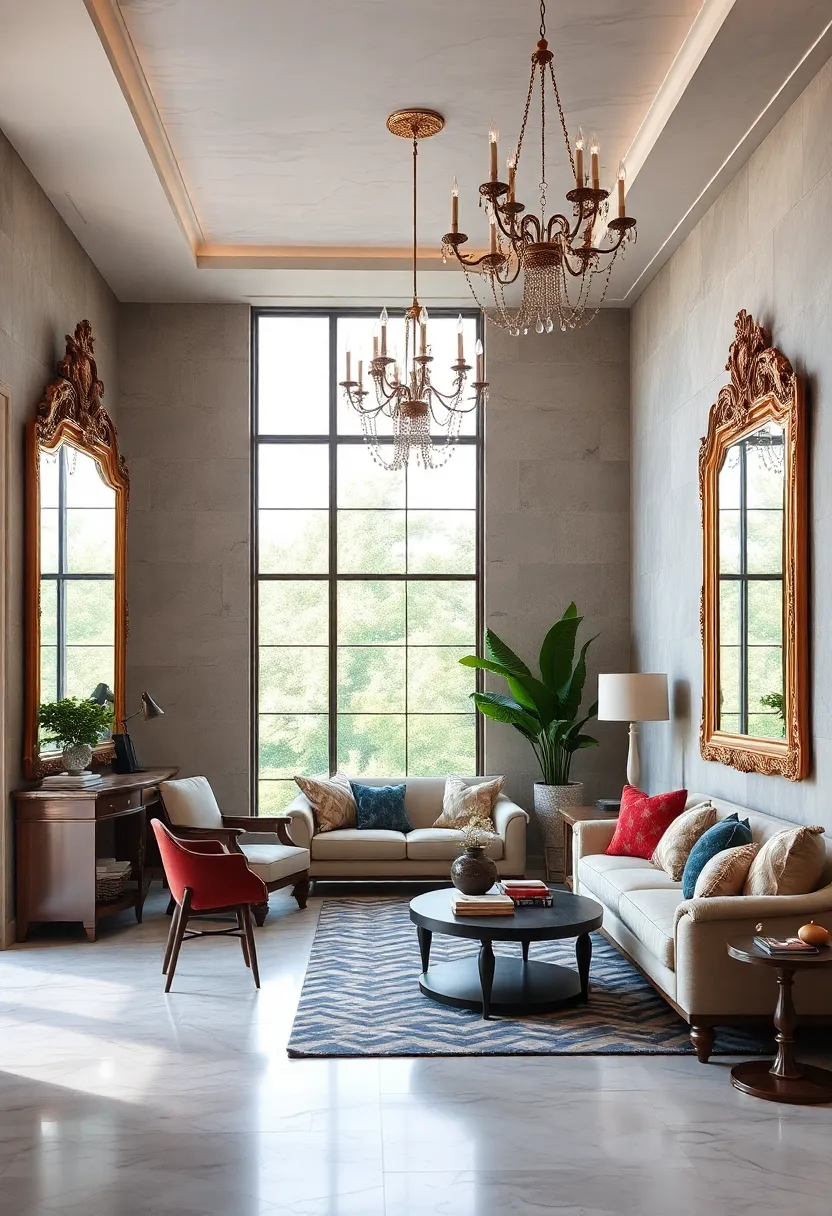 Ornate‌ Mirrors Amplifying ‌Light and Space