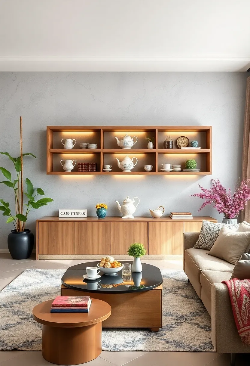 Porcelain Tea Sets as Decor: Displaying elegant vintage tea sets on open shelves to combine aesthetic appeal with sentimental value