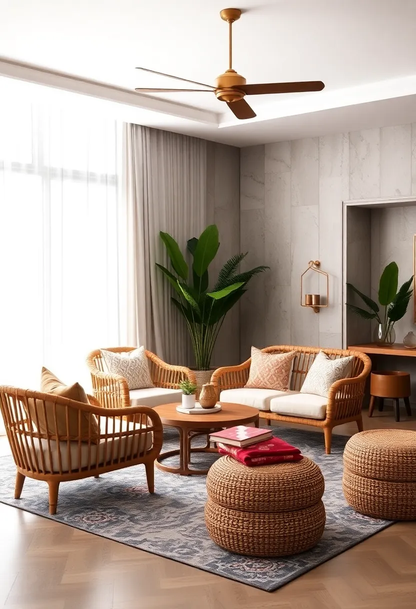 Rattan and Wicker Furniture:⁢ Incorporating natural‌ textures with woven chairs and ottomans​ that blend rustic charm with modern comfort