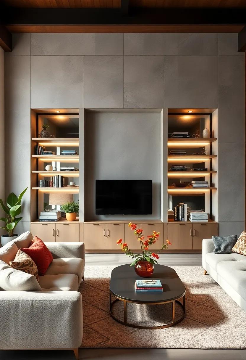 Use mirrored backs ‌on ⁣your shelves to⁢ reflect light and make your living room appear larger