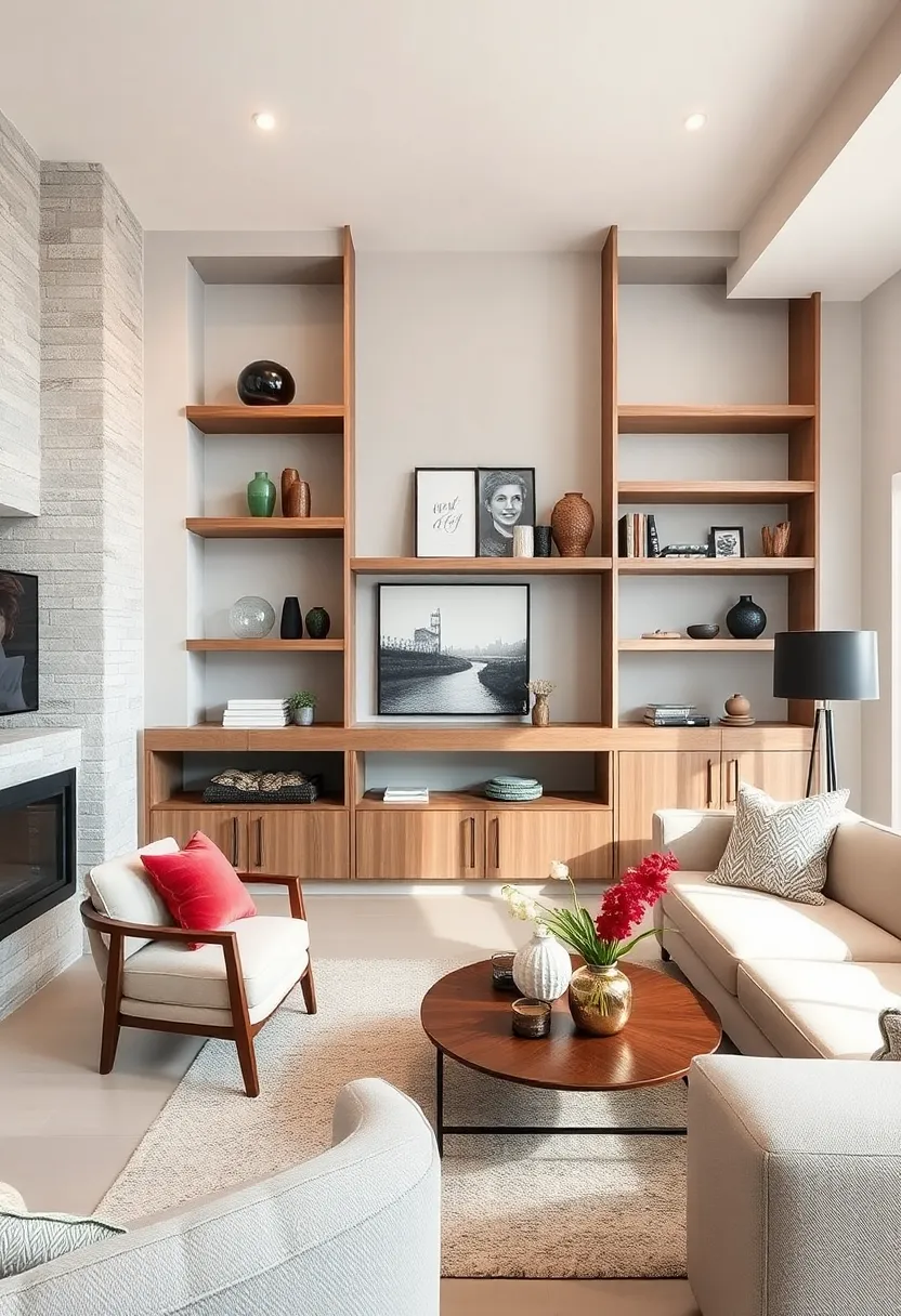 Use mixed materials like wood and⁢ metal to create a modern industrial vibe ‌on your built-in shelving
