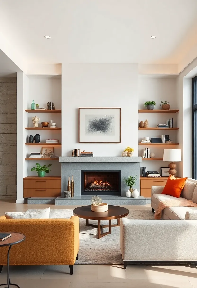 Design built-in shelves around⁢ your fireplace ‍to make it the centerpiece of ⁣your living⁤ room