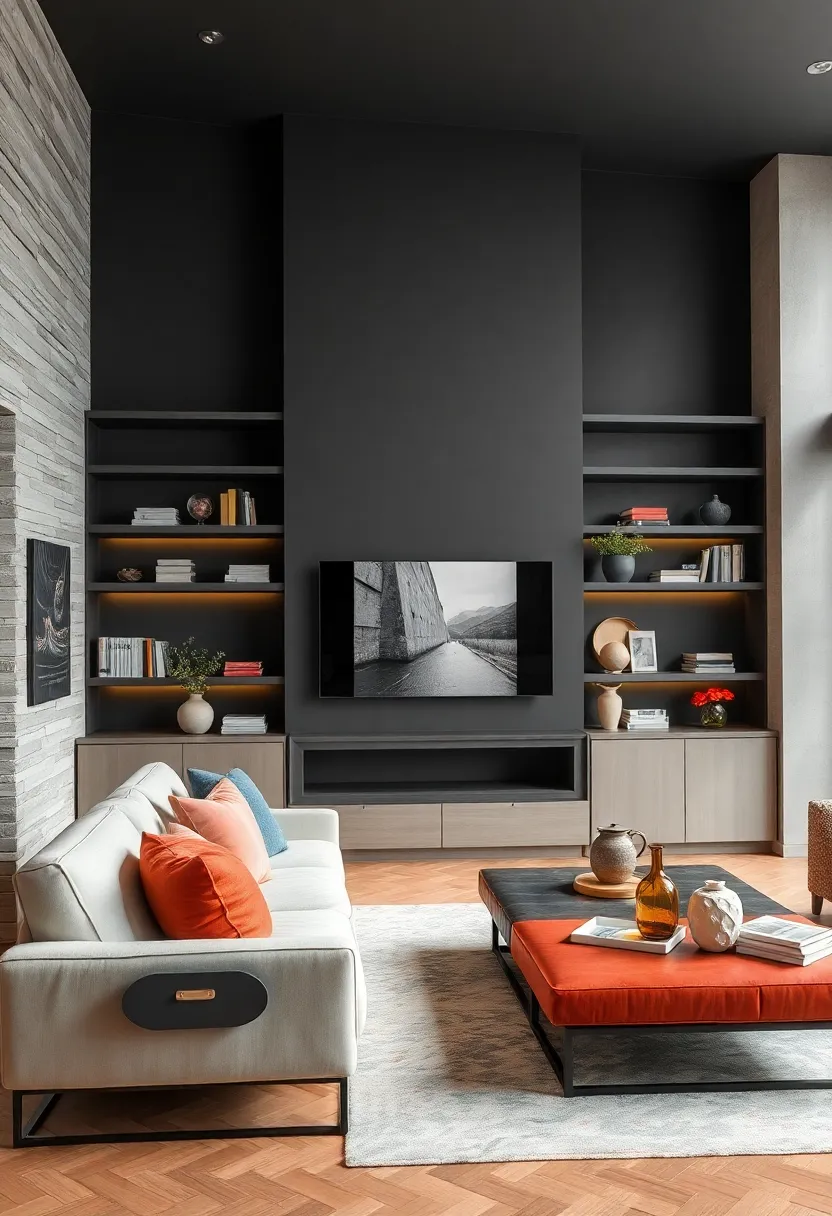 Paint the ‍back panel of your built-in shelves a bold color to‍ create a striking ​contrast ​and focal point