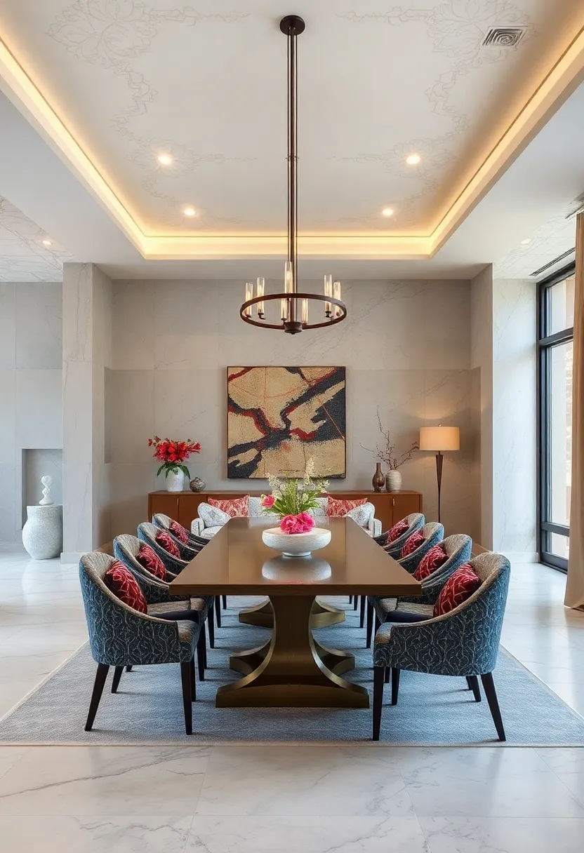 bold geometric patterns in textiles provide contrast to the or else calming neutral⁢ palette