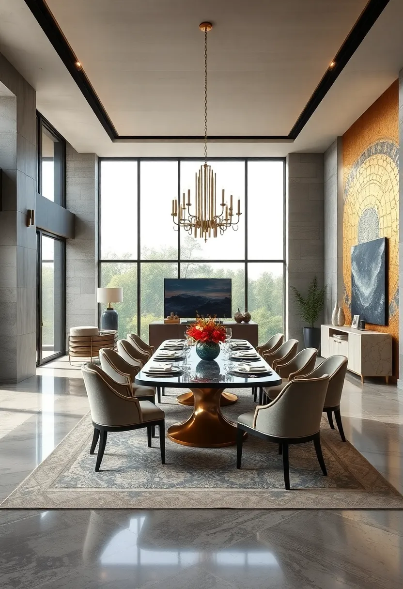 Floor-to-ceiling windows ⁣flood the room with natural light, highlighting the​ intricate gold leaf detailing on the walls