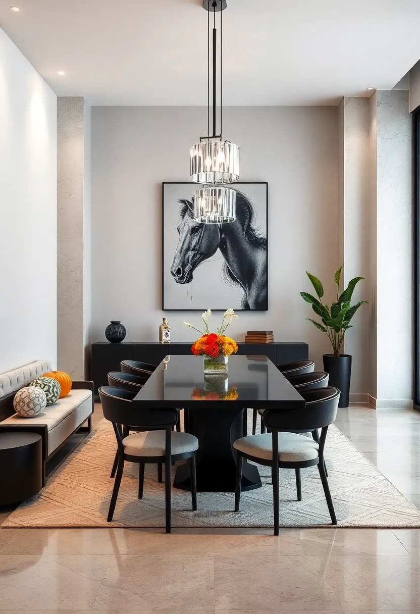 A minimalist design featuring ‍clean lines and monochrome ⁤palette, enriched by⁤ a statement art piece